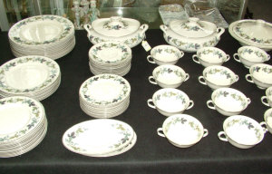 Appraisal: Royal Doulton 'Burgundy' pattern part dinner service to include gravy