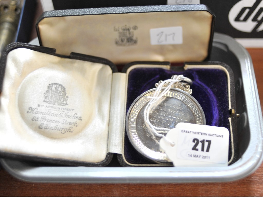 Appraisal: Lot comprising silver school medal and an Imperial Services medal