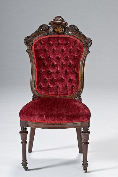 Appraisal: AMERICAN RENAISSANCE REVIVAL SIDE CHAIR IN MAHOGANY late th century