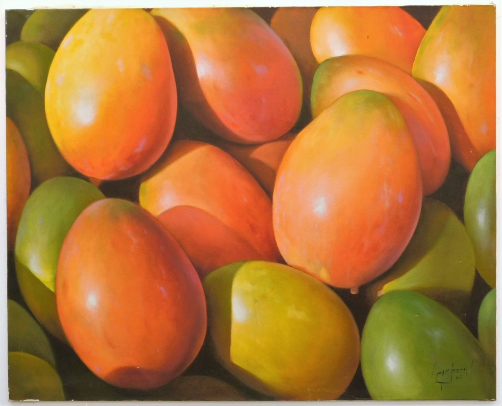 Appraisal: LG CAMERENA MANGO STILL LIFE PAINTING Mexico th CenturyDepicts a