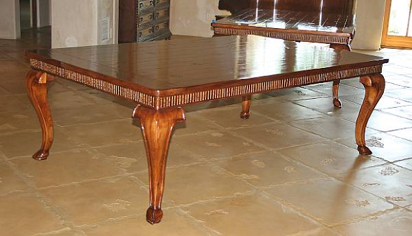 Appraisal: A pair of Continental Rococo style walnut dining tables late