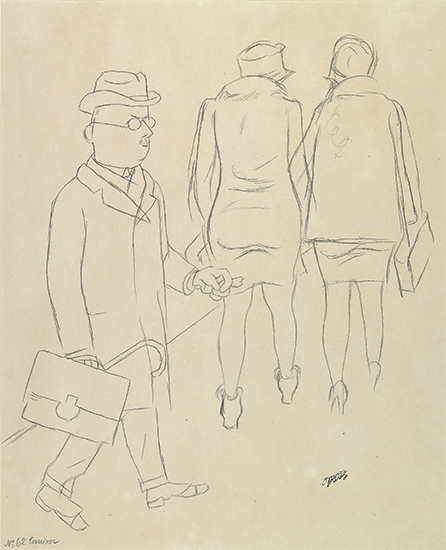 Appraisal: GEORGE GROSZ Strassenzene mit Zwei Dame und Mann mit Hut