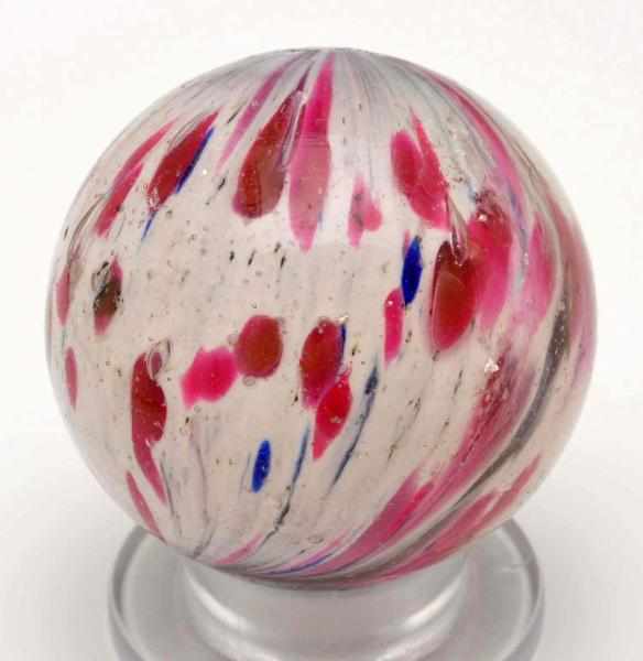 Appraisal: Large Clown Spotted Onionskin Marble with Mica Description White base