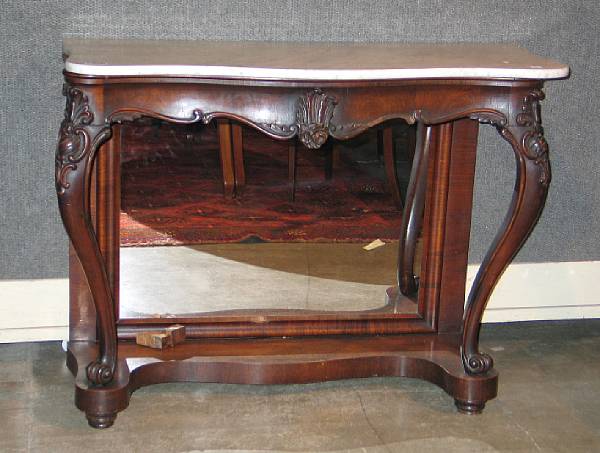 Appraisal: A Rococo Revival rosewood pier table second quarter th century