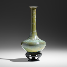 Appraisal: Adelaide Robineau EXCEPTIONAL VASE WITH RETICULATED STAND USA crystalline-glazed porcelain