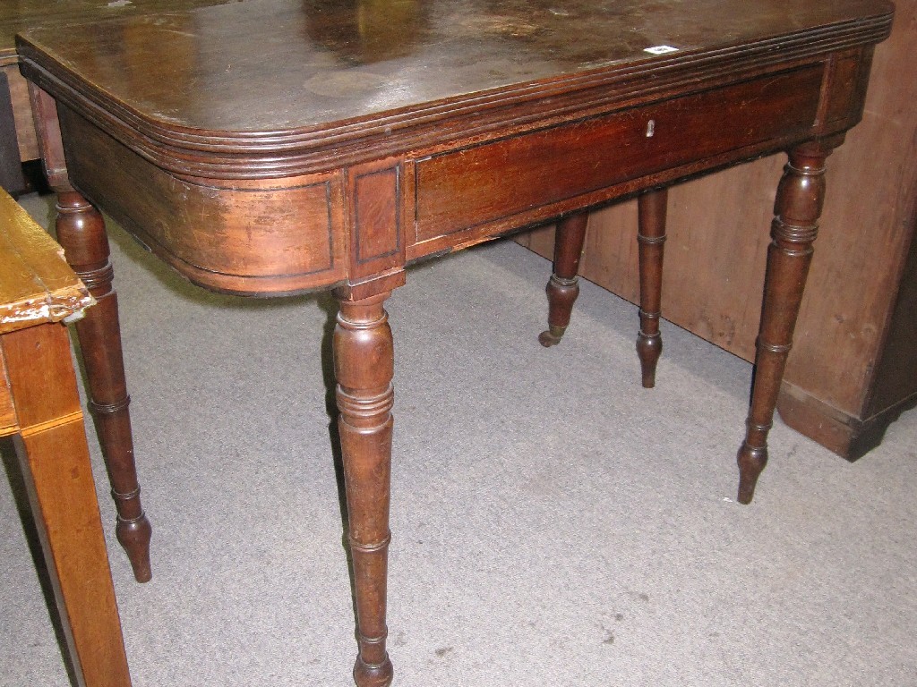 Appraisal: Mahogany D-front fold over tea table