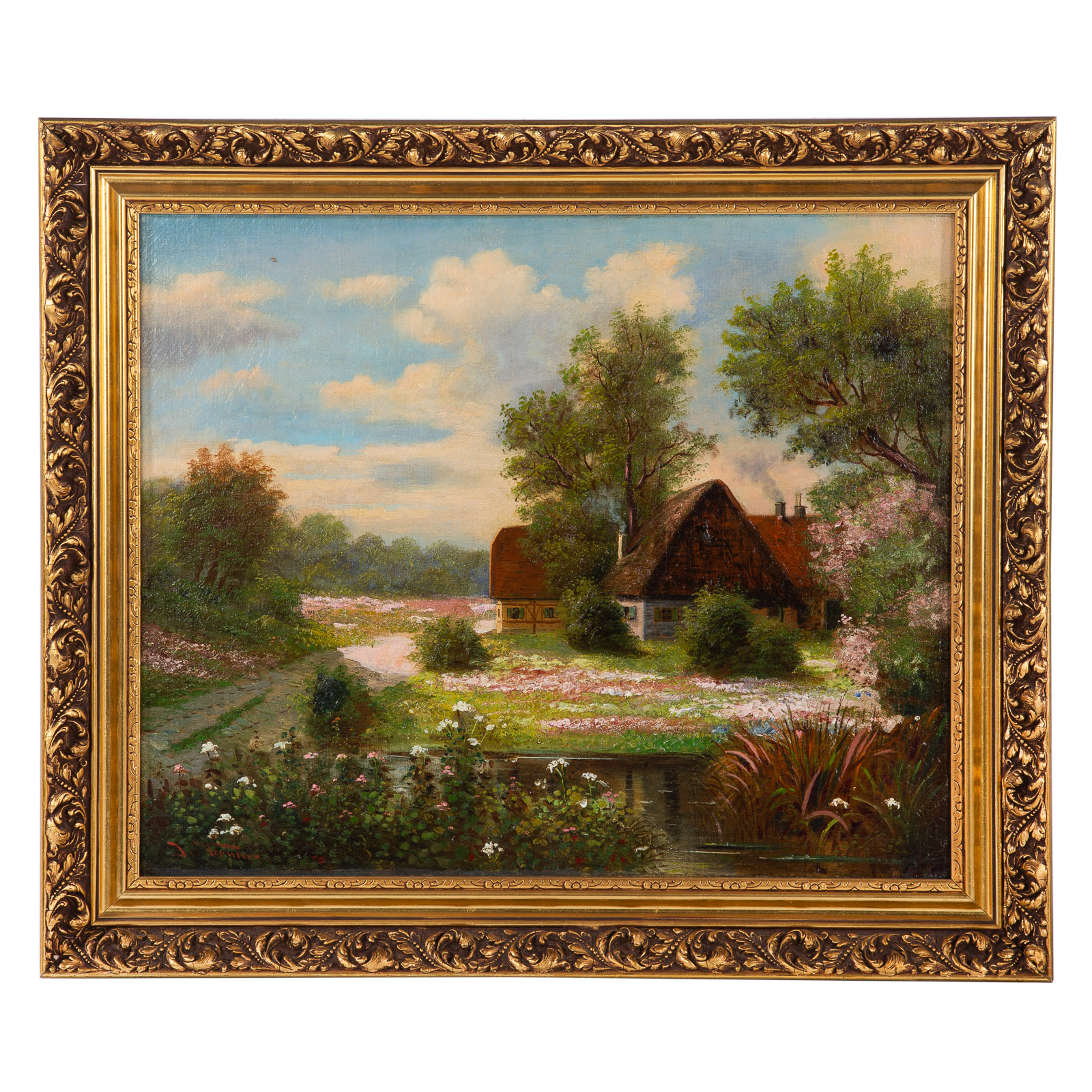 Appraisal: JULES VERNIER COTTAGE IN A LANDSCAPE OIL French - Oil