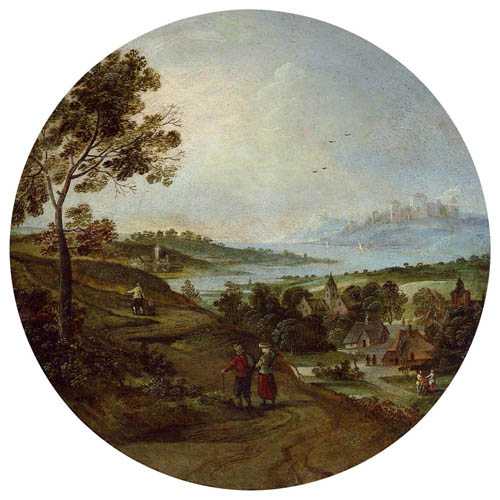 Appraisal: GRIMMER JACOB Antwerp circa - circle of Landscape Oil on