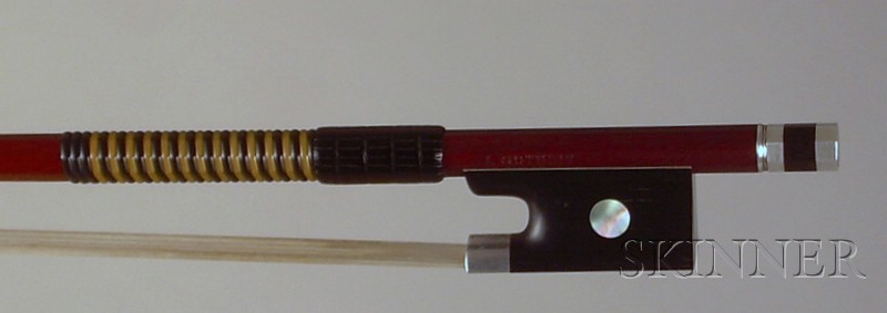 Appraisal: Silver Mounted Violin Bow Lee Guthrie the round stick stamped