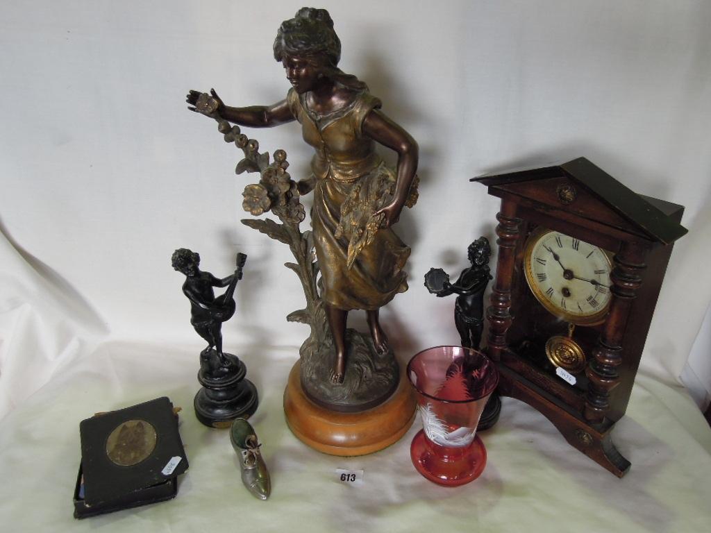 Appraisal: A cold painted spelter of a figure of a woman