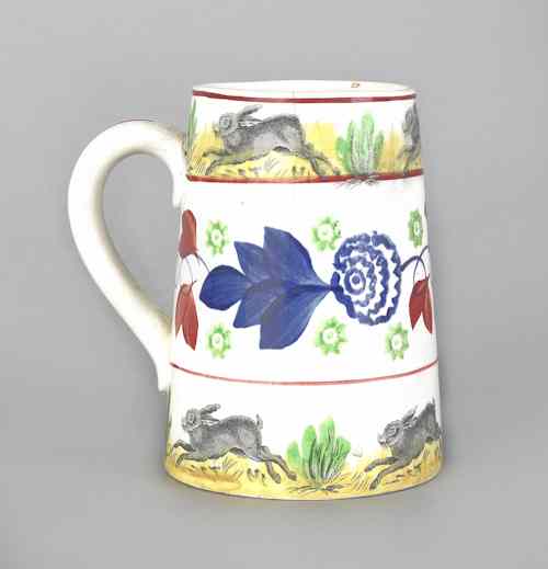 Appraisal: Stick spatter rabbit mug h