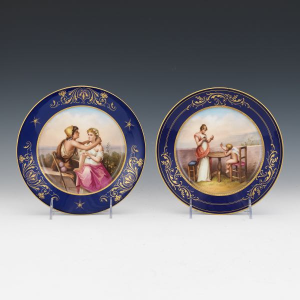 Appraisal: TWO GERMAN HAND PAINTED PORCELAIN CABINET PLATES Two porcelain plates