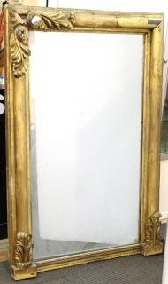 Appraisal: Large Antique Gilt Gesso Wall Mirror The top corners of