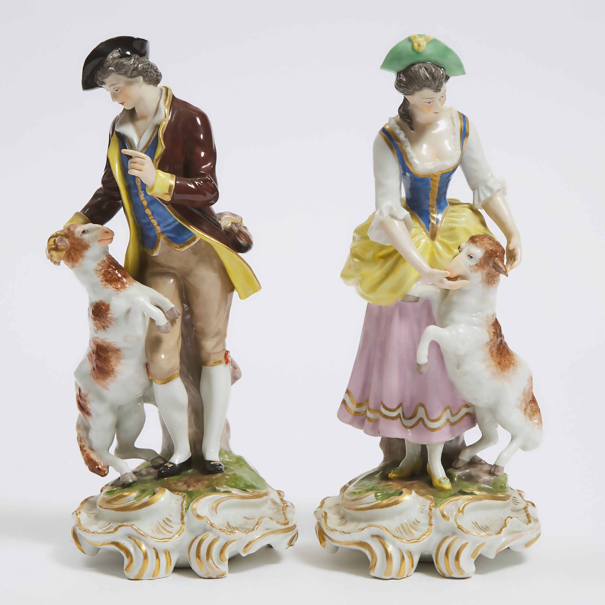 Appraisal: Pair of Vienna Figures of a Shepherd and Companion late