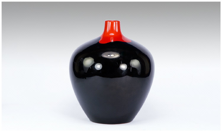 Appraisal: Royal Doulton Flambe Vase Rouge et Noir Wide Shouldered Ovoid