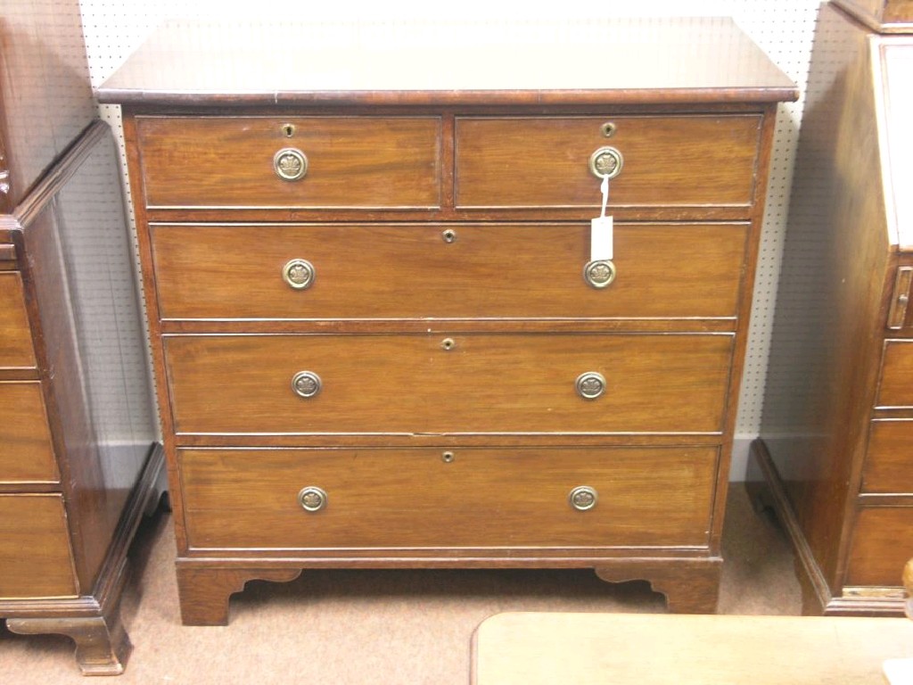 Appraisal: A late Victorian mahogany chest two short and three long