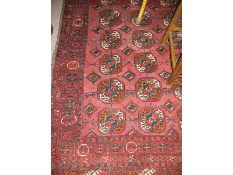 Appraisal: MID TH CENTURY TURKOMAN AREA RUG The rich red field