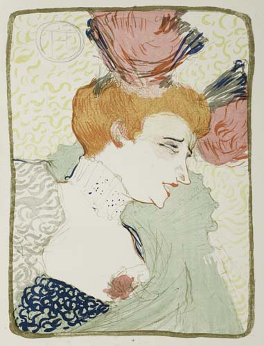 Appraisal: HENRI TOULOUSE-LAUTREC Mademoiselle Marcel Lender en buste Color lithograph x