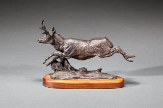 Appraisal: Ben France th Century Pronghorn signed and dated Ben France