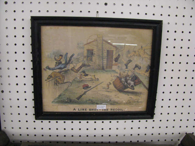 Appraisal: Currier Ives Print A Line Shot-The Recoil Black Americana by