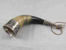 Appraisal: A Soviet Russian silver niello mounted horn cup standard circa