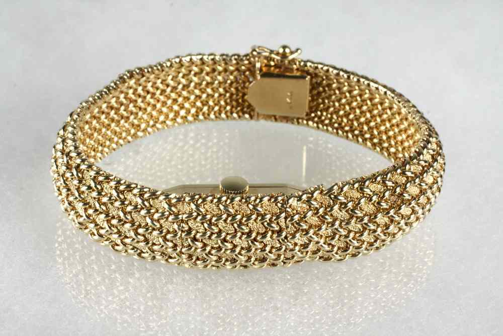 Appraisal: LADY'S WATCH - K yellow gold Concord bracelet form wristwatch