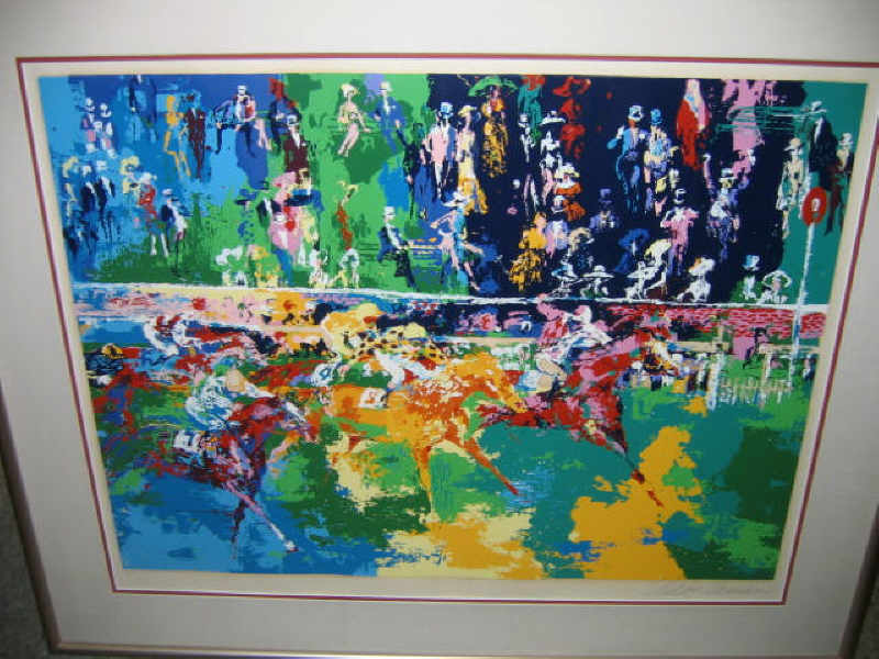 Appraisal: LEROY NEIMAN AMERICAN B Horse racing A P lithograph signed