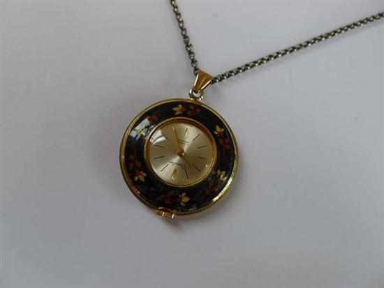 Appraisal: A CHANDLER PENDANT WATCH TO AN ENAMELLED CASE