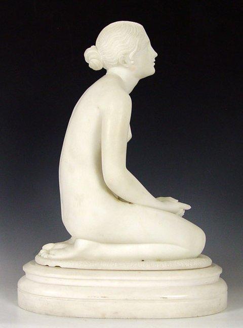 Appraisal: KNEELING NUDE MARBLE AFTER CANOVA Very good rendering '' h