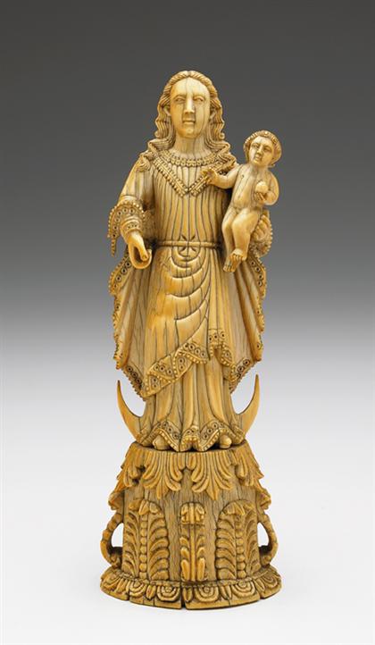 Appraisal: Fine Indo-Chinese elephant ivory of Madonna and child th century