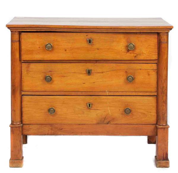 Appraisal: A Charles X fruitwood commode height in width in depth