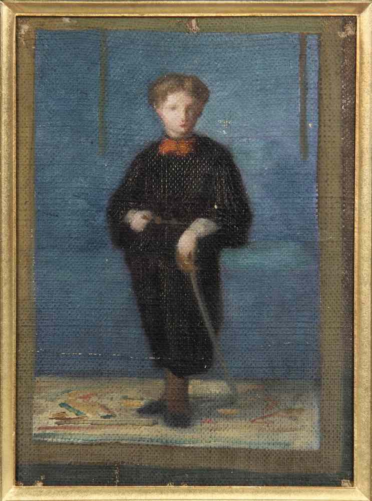 Appraisal: OOC - Study of Boy with Cane in Zouave Uniform