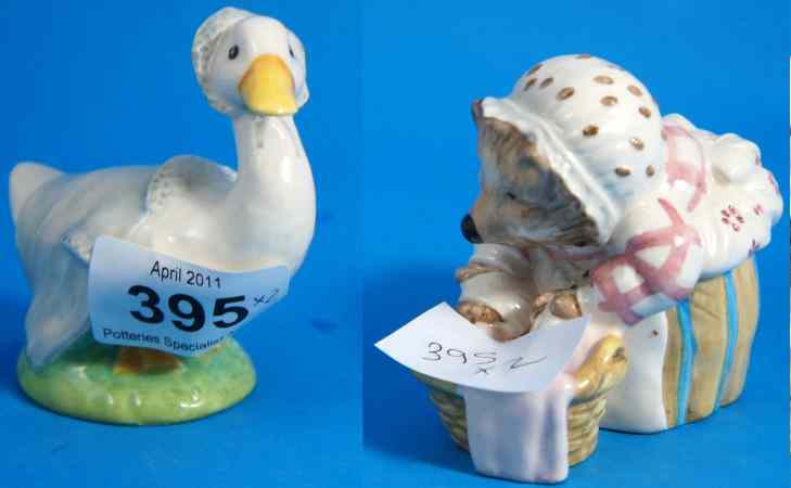 Appraisal: Beswick Mrs Tiggywinkle Washing BP a and Rebecca Puddle Duck