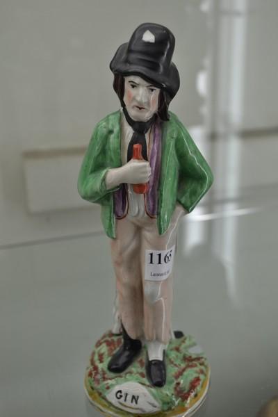 Appraisal: STAFFORDSHIRE CERAMIC FIGURE TITLED 'GIN'