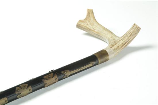 Appraisal: CANE American th quarter- th century Wooden GAR cane with