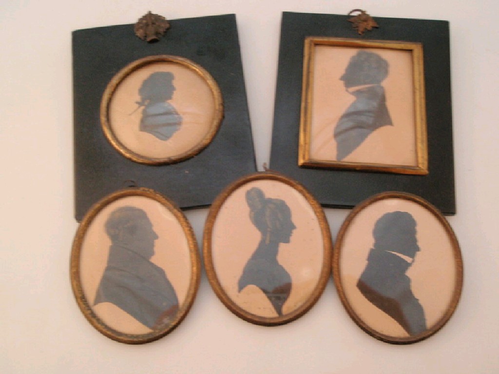 Appraisal: Five assorted silhouette portrait busts