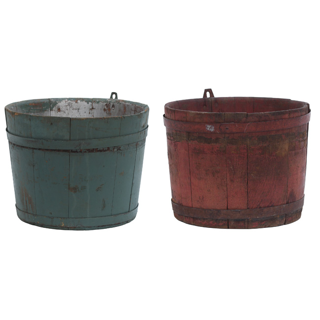 Appraisal: Shaker sap buckets two original red paint to one each