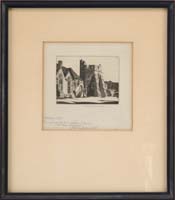 Appraisal: JOHN TAYLOR ARMS American - STOKESAY CASTLE Small etching scene