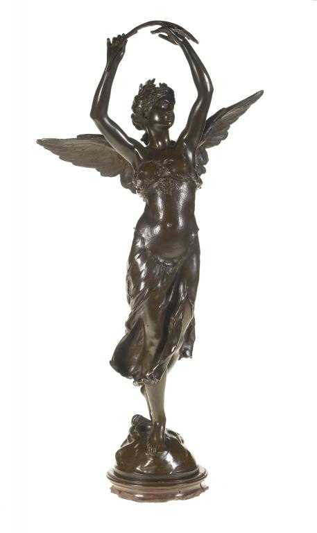 Appraisal: A FRENCH BRONZE STATUETTE OF VICTORY AFTER MATHURIN MOREAU even