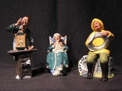 Appraisal: Three piece Royal Doulton porcelain figures The Boatman Twilight The