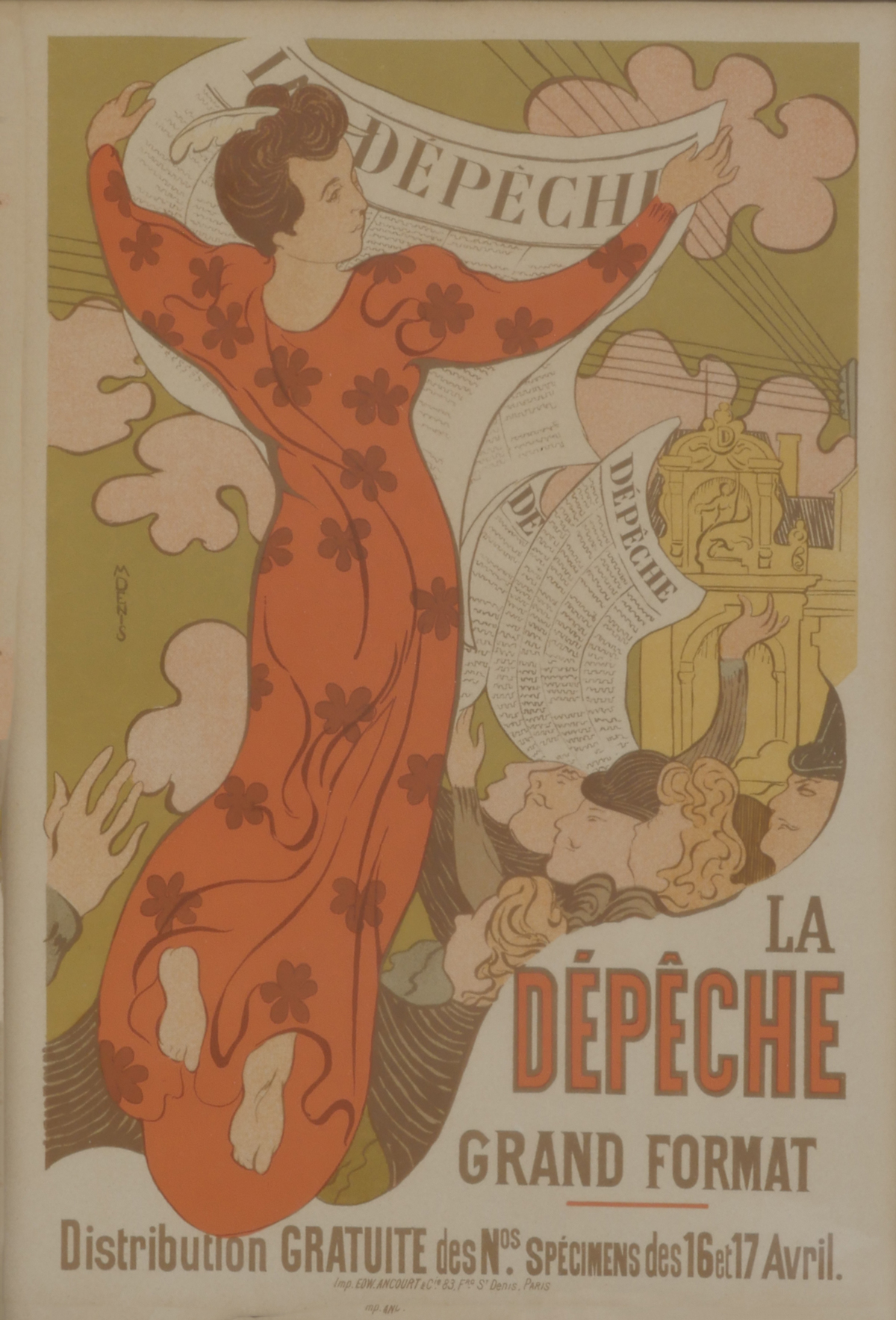 Appraisal: LES MAITRES DE L'AFFICHE LITHOGRAPH LA DEPECHE By Maurice Denis