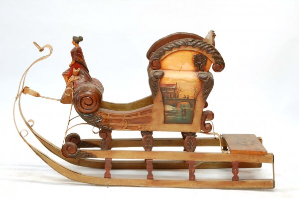 Appraisal: Handpainted child's sleigh German th th century MEASUREMENTS long x