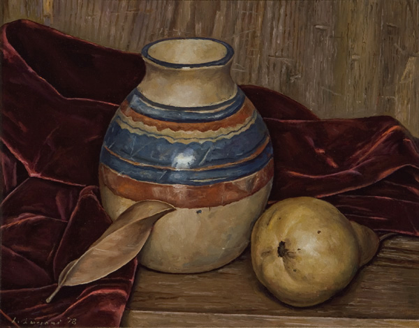 Appraisal: LUCIONI LUIGI Italian American - Still Life with Pear oil