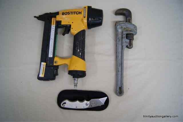 Appraisal: Bostitch Stapler Rigid Pipe Wrench Razor Knife LotIs a nice