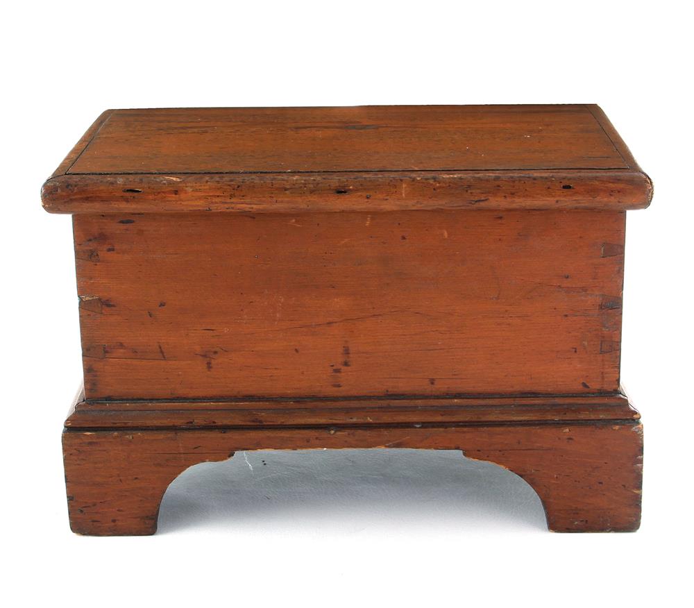 Appraisal: American miniature pine blanket chest early th century with till