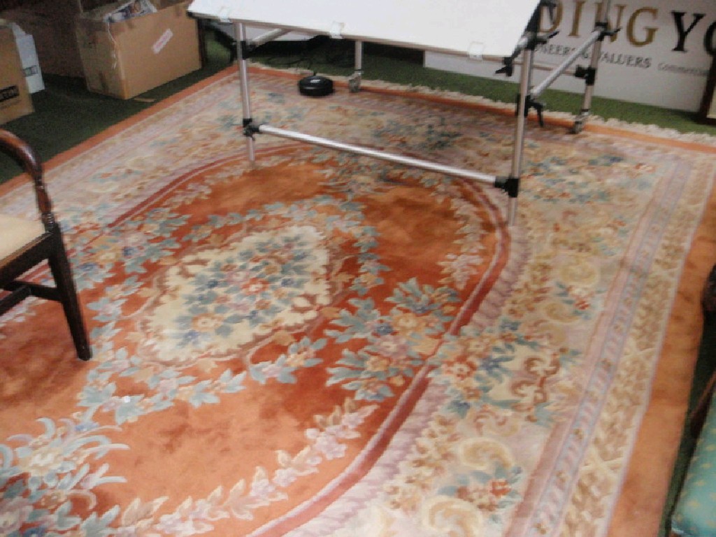 Appraisal: Large modern Chinese hand cut wool carpet