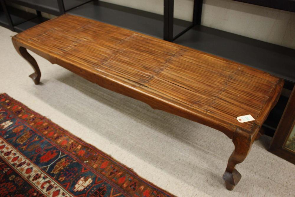 Appraisal: DUTCH EAST INDIES COLONIAL STYLE DAYBED BENCH a rectangular teakwood