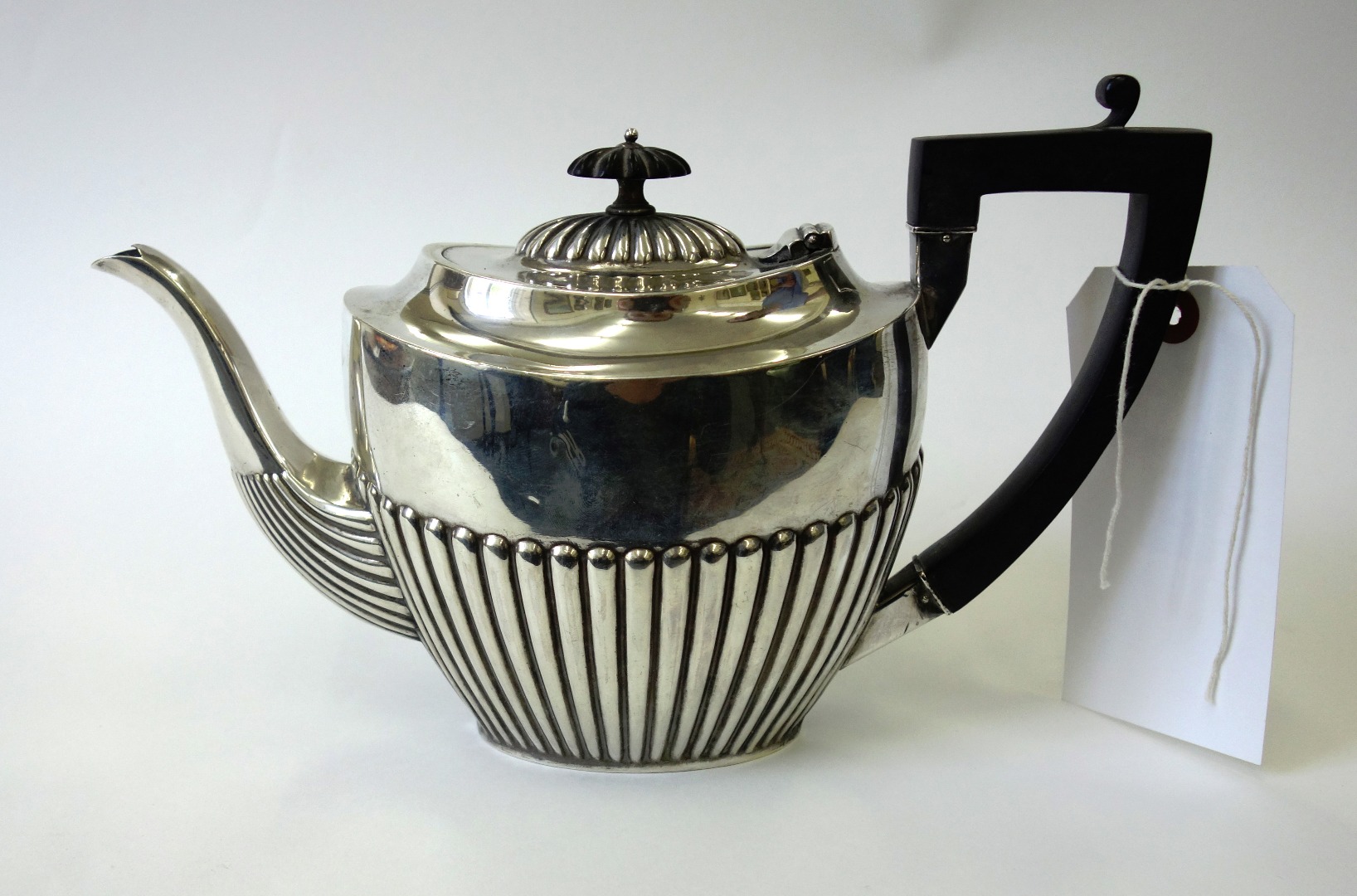 Appraisal: A late Victorian oval silver teapot Ward Brothers Birmingham part