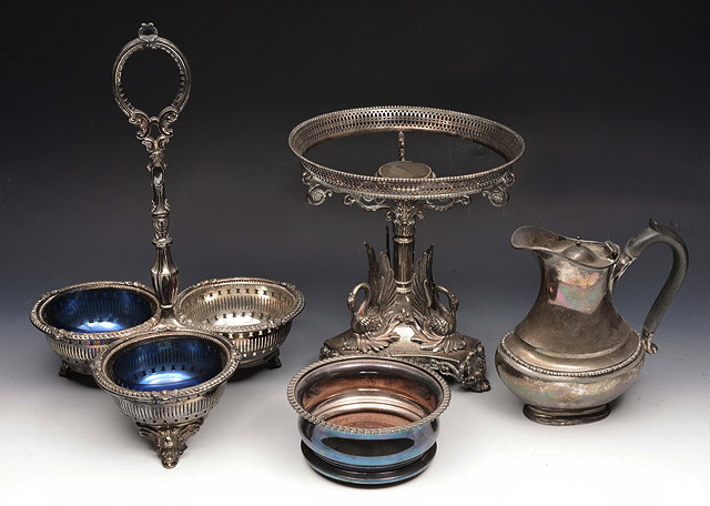 Appraisal: A VICTORIAN PRESENTATION SILVER PLATED CENTRE PIECE by James Dixon