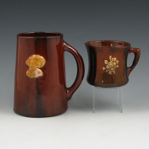 Appraisal: Peters Reed Standard Ware mug with men and cup with